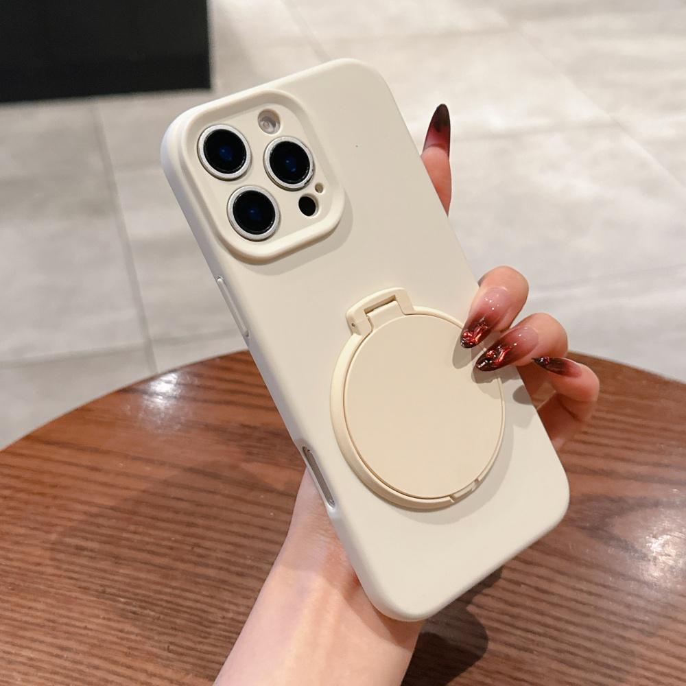 Чехол-подставка с зеркалом для iPhone 16 14 1 Pro Max Plus 13 12 11, мягкий амортизирующий чехол из жидкого силикона