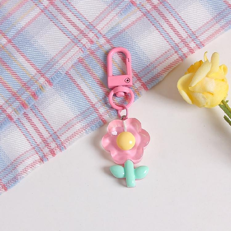 Прочный брелок для ключей с цветком из смолы Элегантный прозрачный брелок для ключей с цветком Уникальный кулон для ключей Идеально подходит для любителей природы