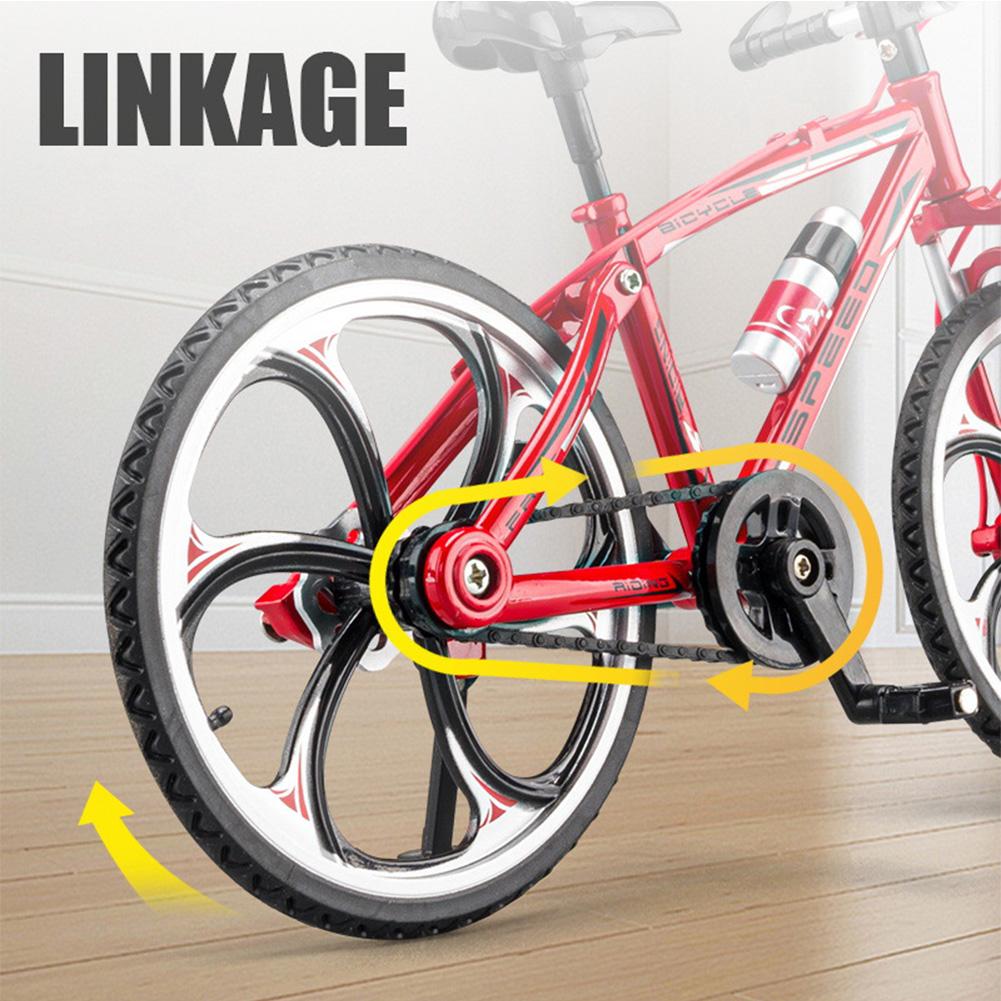 1:8 Simulation Mountain Bike Flat Head Alloy Sliding Steering Bicycle Model Ornaments For Collection Home Decoration