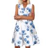 Women's Casual Fashion Breathable V-neck Vest With Pockets Floral Holiday Dress