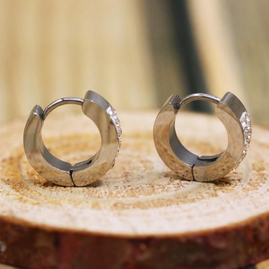 1 пара серег-пуссетов Стильный панк-стиль Титановая сталь Крошечный круглый Маленький пуссет для вечеринки