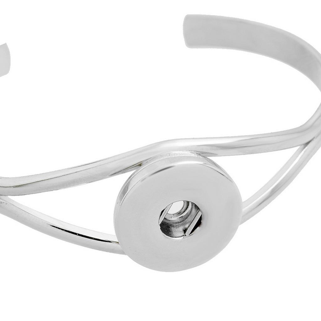 Серебряный браслет из алюминиевого сплава с одной кнопкой подходит для Noosa