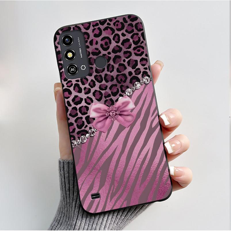 Case For ZTE Blade A53 BladeA53 Pro Casing Luxury Fashion Butterfly Flowers Black Soft TPU Silicone Protective Cover Phone Shell