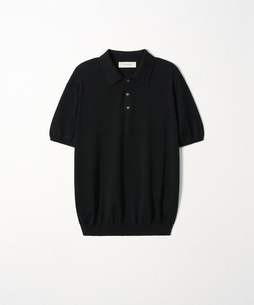 EZIO Signature Polo Knit_Black