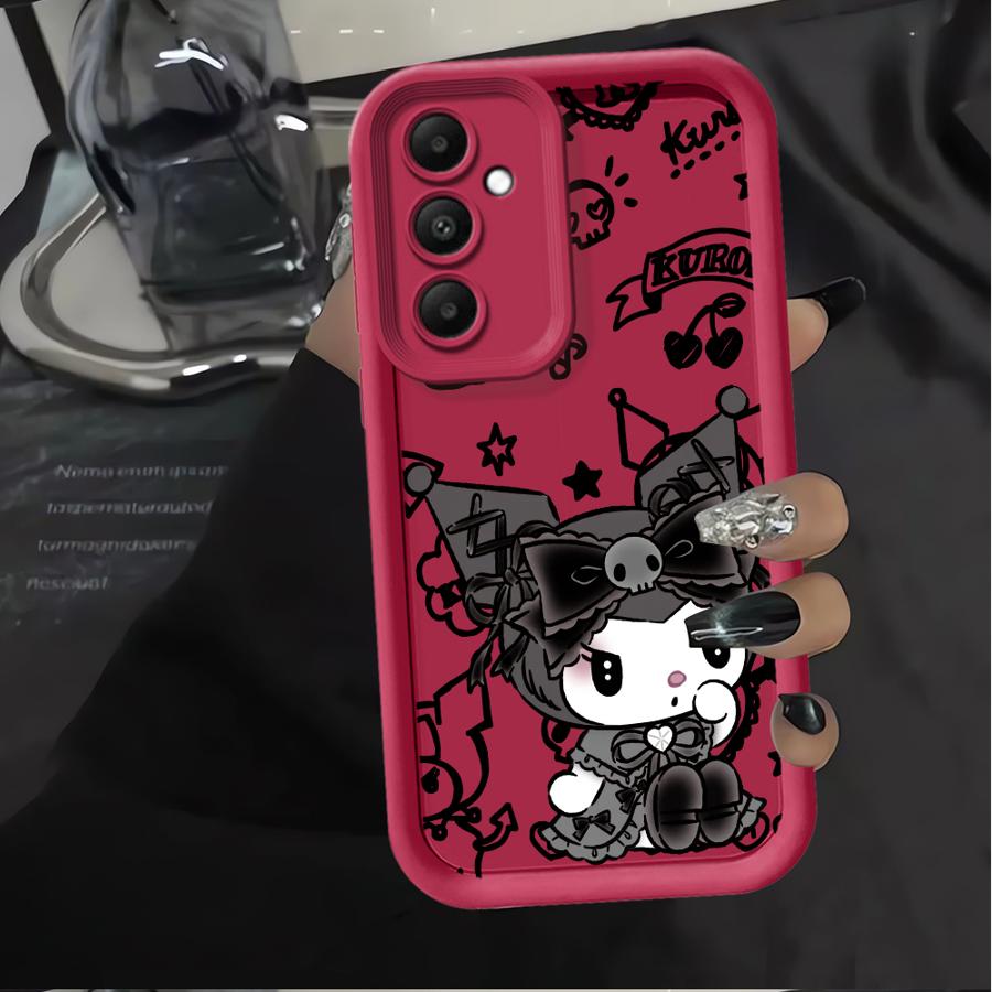Case for Samsung Galaxy A56 A55 A25 A26 A21s A35 A52 A54 A73 A32 A22 A36 A24 Phone Cover Sanrio Cool Kuromi