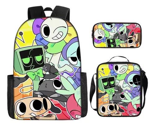 Rhythm Box Sprunki Student School Bag Backpack Backpack Three-Piece Set