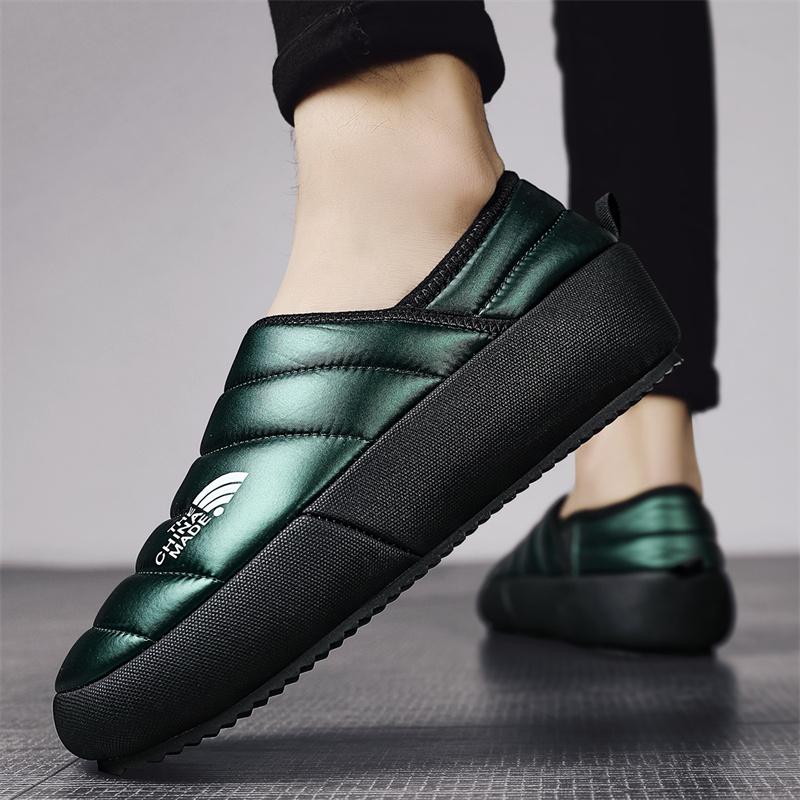 Модные зимние мужские водонепроницаемые ботильоны легкие мужские кроссовки зимние ботинки уличные теплые хлопковые ботинки сохраняющие тепло песчаные ботинки черные