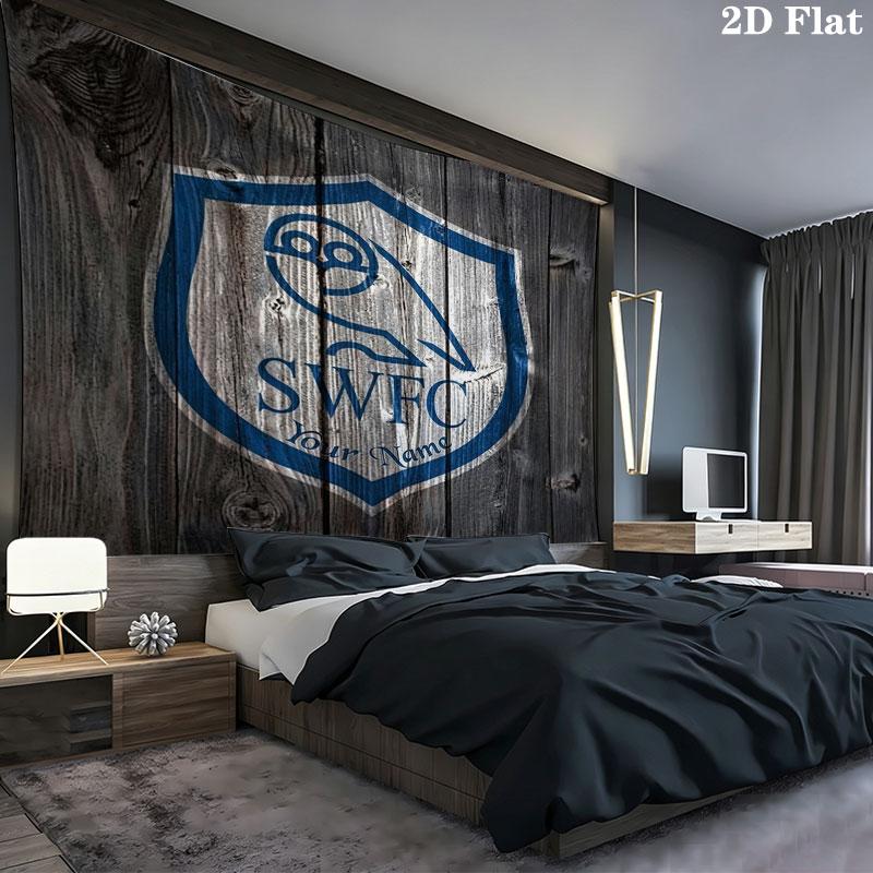 Sheffield Wednesday Football Club Custom Name Wall Tapestry Aesthetic Wall Hanging Printed Fabric Blanket Decorative Tapestries for Bedroom Living Roo