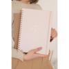 Блокнот формата А4 20х28 см в твердой обложке с эластичной спиралью в полоску, бежевый