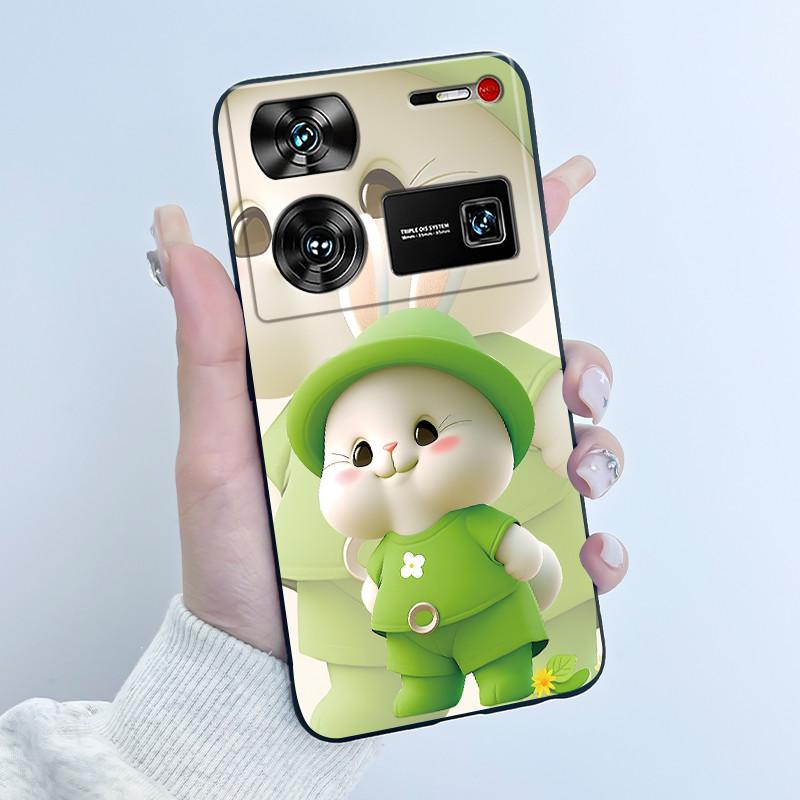 Чехол для ZTE Nubia Z60 Z70 Z70S Z50 Ultra Милое Сердечко Кролик Матовый Черный Мягкий Силиконовый Чехол для Nubia Z60Ultra Fundas Оболочка