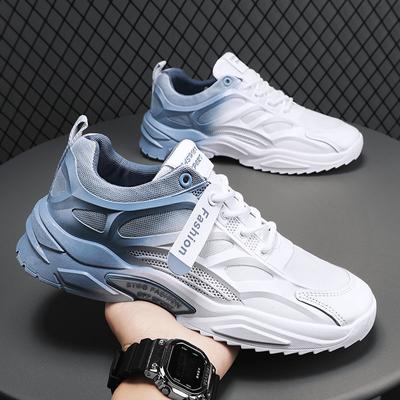 Мужские кроссовки с градиентом, дышащая сетка, беговые кроссовки, Tenis Masculino 2025, удобные, на шнуровке, повседневные, мужские, вулканизированные кроссовки