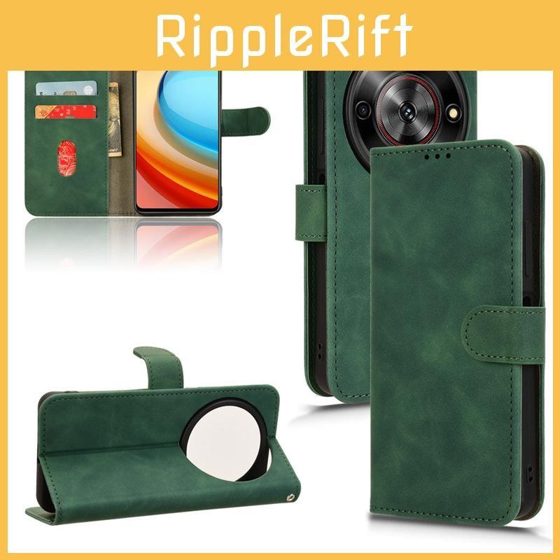 Цветной Кожаный Однотонный Чехол-книжка для Мобильного Телефона с Отделениями для Карт для Zte Blade A75 5g