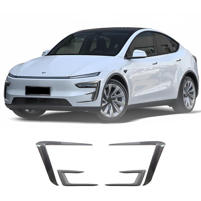 2025+ Tesla Model Y Facelift Front Bumper Wind Deflector & Headlight Eyebrow Spoiler