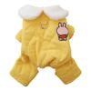 Pet Hooded Dog Coat With Leash Ring 4-Leg Warm Cotton Jacket Small Dogs Like Teddy Poodle Bichon