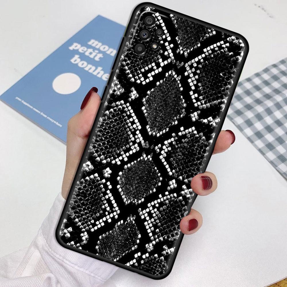 Case For Samsung Galaxy A52 A12 A51 A32 A21s A71 A53 A13 A32 A72 A31 A33 A22 A03 A41 Phone Cover Snake Skin Print