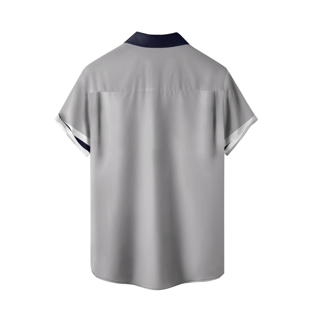 Рубашка с коротким рукавом, мужская повседневная рубашка с коротким рукавом, свободная рубашка с карманом