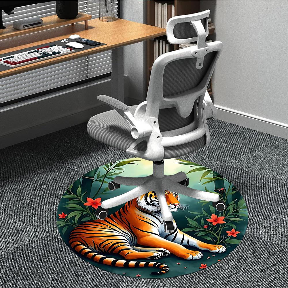 1pc Tiger Floral Chair Carpet for Office, , Non-slip carpet, Very suitable for offices, farmhouses,Outdoor carpet yy251120064