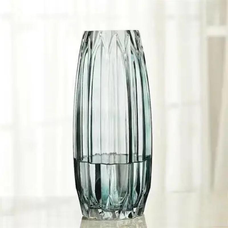 Nordic Simple Large Glass Vase Transparent Color Hydroponic Rich Bamboo Lily Rose Vase Living Room Flower Arrangement Ornaments