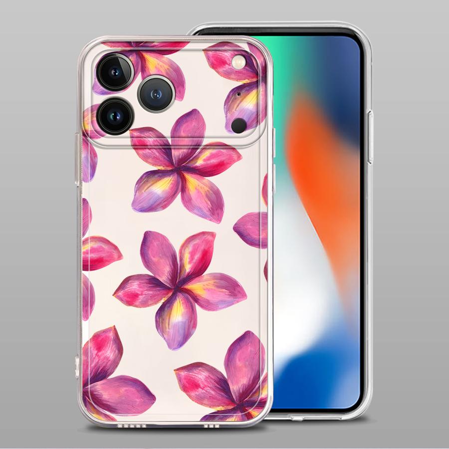 Розово-желтый Цветок Мягкий Чехол для Телефона для iPhone 17 Pro Max 11 Air 13 Pro XR 12 Mini 14 Plus XS Max 7 8 15 16