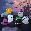 6Pcs/set Luminous Halloween Pumpkin Ghost Miniatures Micro Landscape Glow In the Dark Resin Ornaments Fairy Garden Decoration