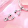 Шармы из серебра 925 пробы Серия Игровая Музыкальная Наушники Подходят для отверстия диаметром 4 мм Браслет-бусины для женщин Ювелирные изделия изготовление подарков