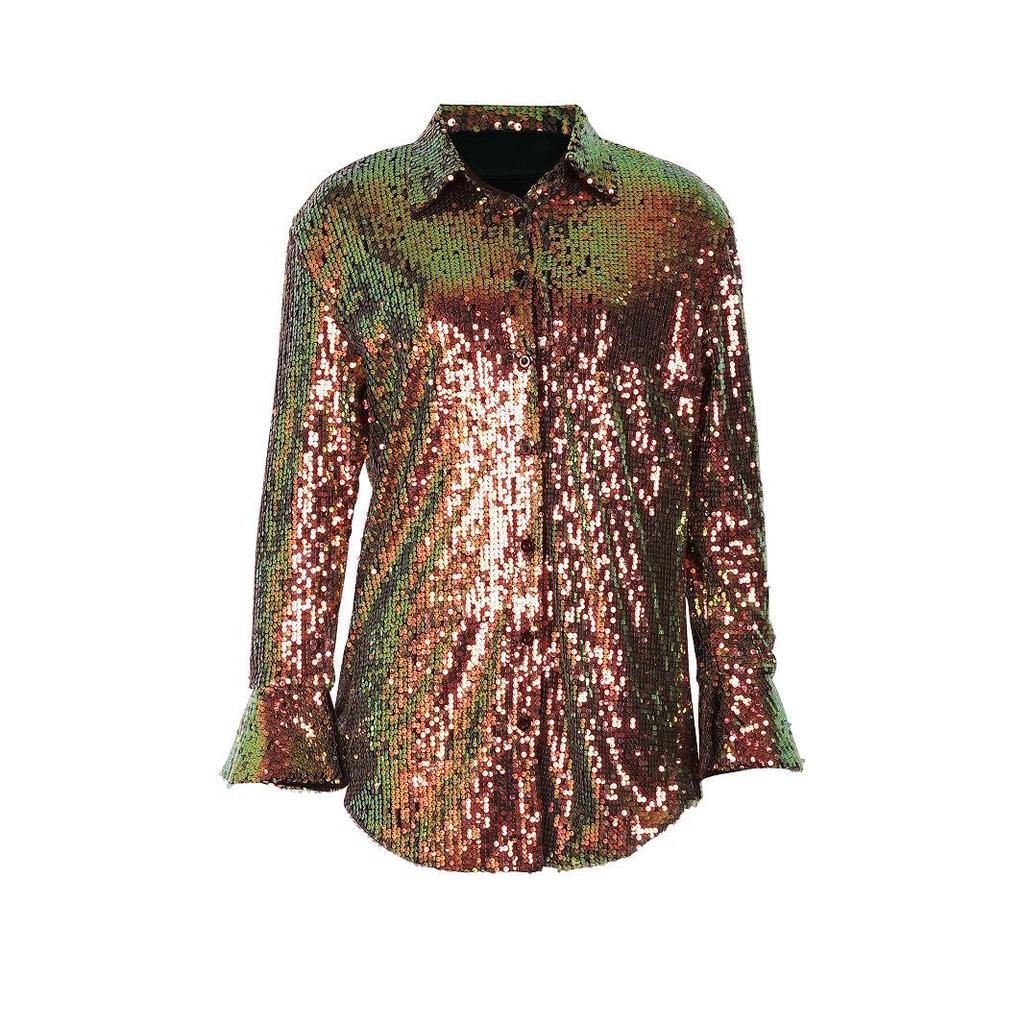 Sequin Women's Shirt Jacket - European & American Style, AL293