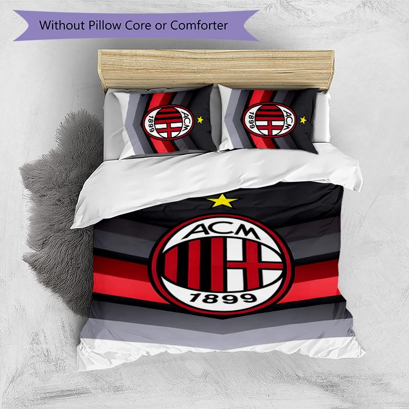 3pcs A-AC Milan Design Cover Set - HD Printed Bedding with 1 Cover and 2 Pillowcases - Perfect for Home and Dorm Decor