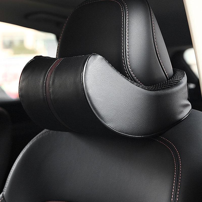 Искусственная кожа, автомобильная подушка для шеи, пена с эффектом памяти, подставка для шеи, подголовник сиденья, подушка, поддержка протектора