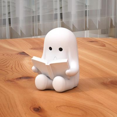 Фигурка Yousheng Ghost Reading Book, Милая мини-статуэтка призрака, сидящего, 3D-печать, для Хэллоуина, книжной полки, стола, интерьера дома