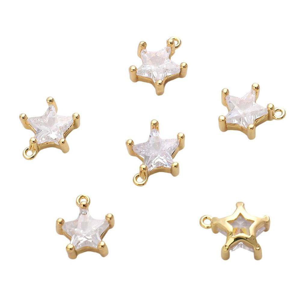 1 шт./пакет медь микро инкрустированный циркон пентаграмма кулон для ювелирных изделий ручной работы DIY