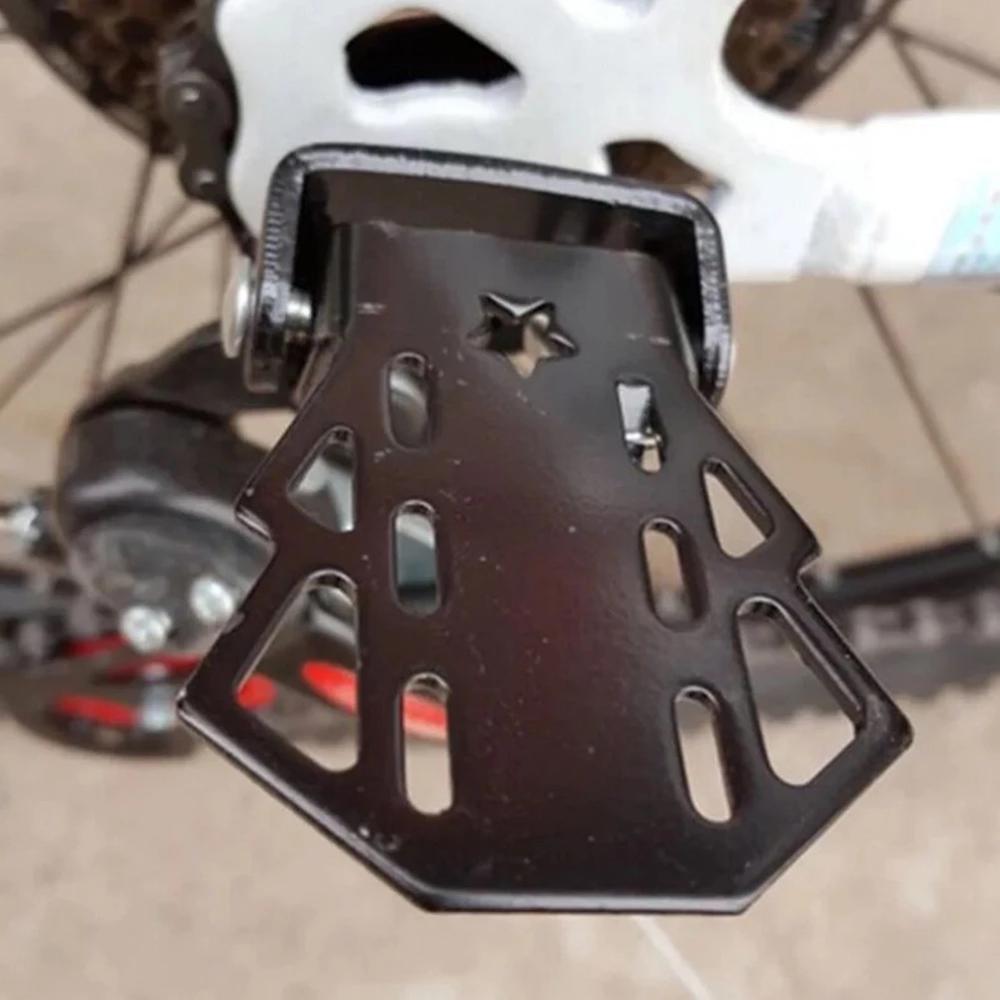 1 Pair Cycling Folding MTB Bike Black Metal Bicycle Foot Pegs Rear Seat Bike Pedals Footrests