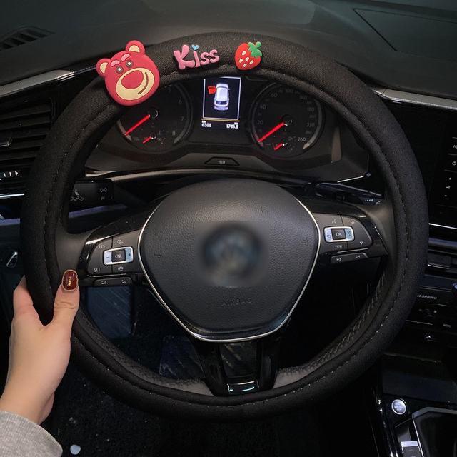 Универсальная милая мультяшная накладка на руль автомобиля Микки, противоскользящая, дышащая, летняя, впитывающая пот