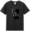 The Cat Is Watching Today Funny Japanese Black Cat Graphic TShirt