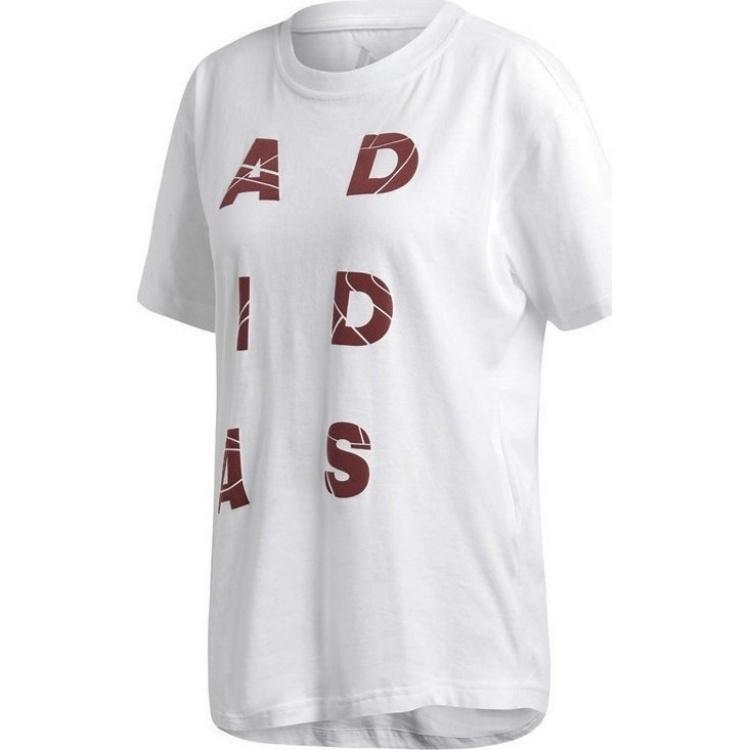 adidas Футболка женская с коротким рукавом Performance Sid Vibe Letter Fashion Удобная Белая DJ1616