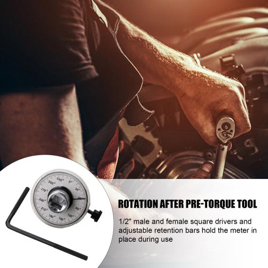 Angle Torque Gauge Tool 1/2 Inch Automobile Angle Gauge And Torque Gauge Torque Angle Meter Pointer Dial Torque Meter Measuring Instrument
