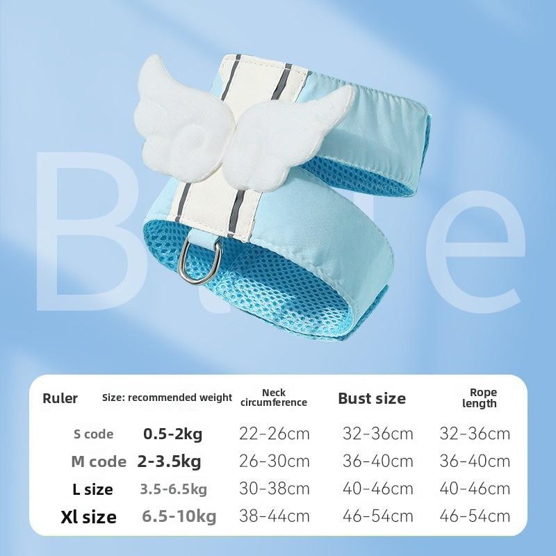 Pet Angel Wings, Dog Vest, Leash, Cat Out Chest and Back Strap, Anti-escape Dog Walking Leash, Cat and Dog