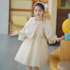 Платье принцессы из шерсти с длинными рукавами для девочек, осень/зима 2024 г.