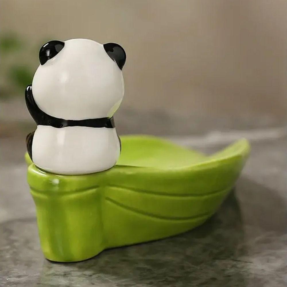 Bamboo Self Draining Soap Holder Cute Soap Rack No Punching Panda Soap Dish  Counter Tray