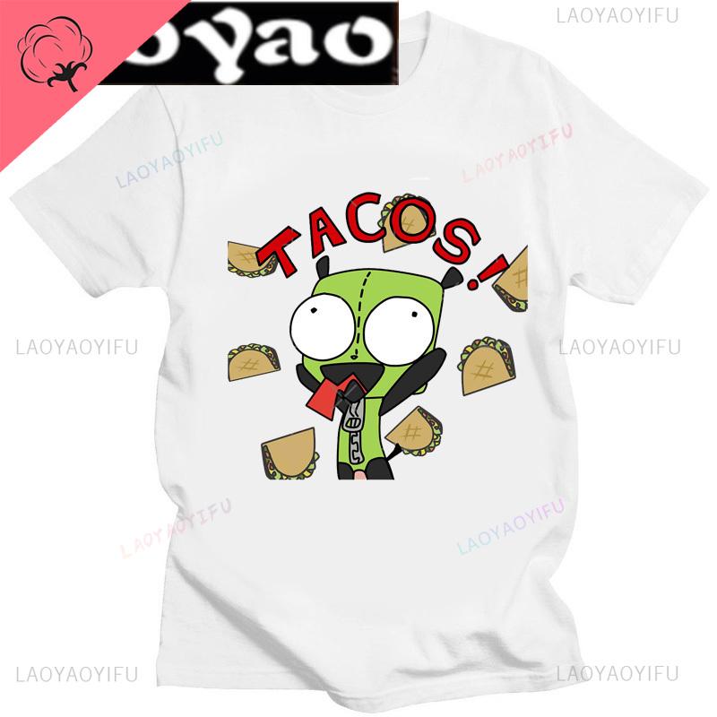 Аниме Invader Zim Invader Gir Graphic Tshirt Zim Image Cartoon T Shirt Unisex Unisex Cotton Tee Shirt Fashion Shirt Streetwear Tops Unisex