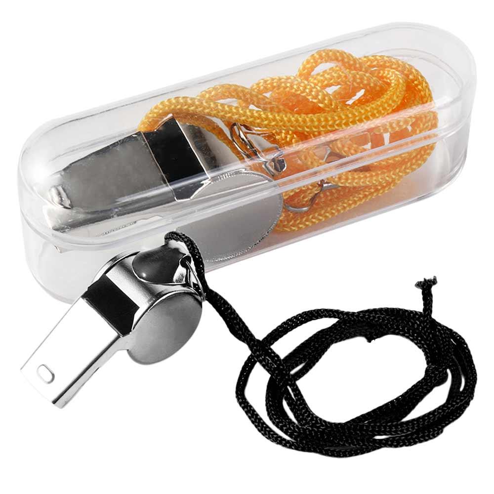 Loud Metal Whistle Soccer With Rope Professional Referee Sport Whistle Smooth Wear Resistant Stainless Steel Whistles Rugby