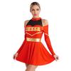 Женские костюмы черлидинга для школьниц, платье с открытыми плечами и вырезом с буквенным принтом для Хэллоуина, игры с мячом