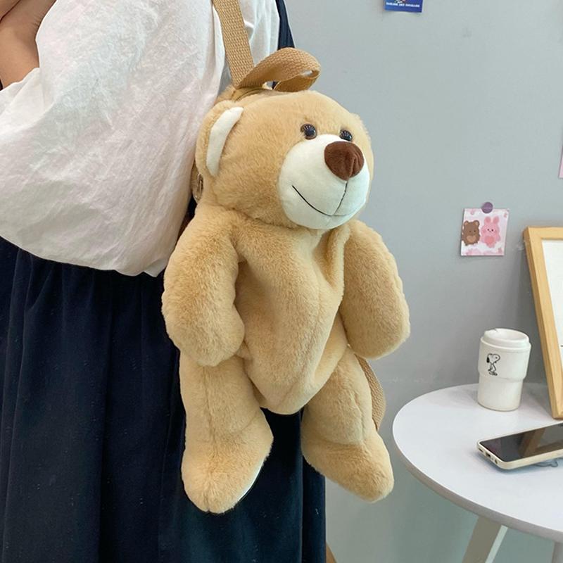 Детский милый плюшевый рюкзак, милый мультяшный рюкзак с изображением бурого медведя, кавайная школьная сумка для девочек и мальчиков, детский сад, день рождения, праздничный подарок