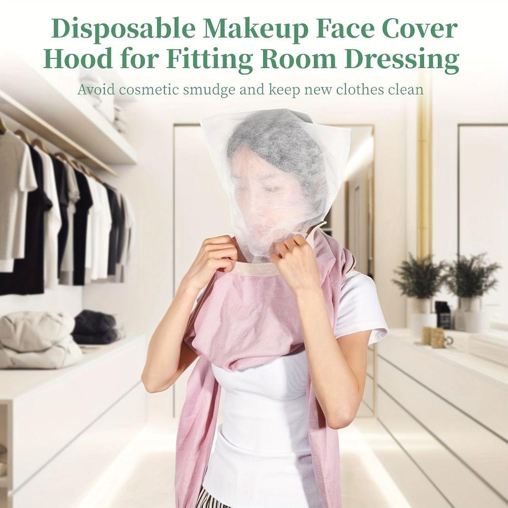 100Pcs Breathable Face Makeup Protector Hood Non-Woven Makeup Clothing Protector Bridal Shops