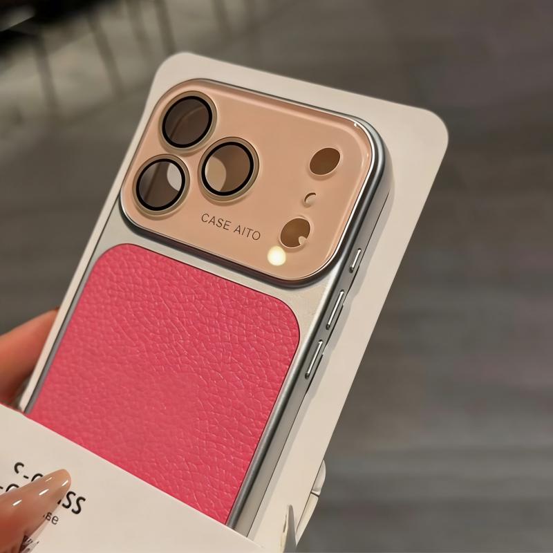 Роскошный Хрустальный Большое Окно Конфетная Кожаная Чехол для iPhone 17 16 15 14 13 Pro Max 17Pro Ударопрочный Броня Бампер Покрытие Чехол