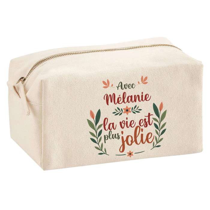 Trousse multifonction Mélanie la vie est plus jolie Cadeau Anniversaire Idée Personnalisé | Trousse Scolaire Fournitures Bureau