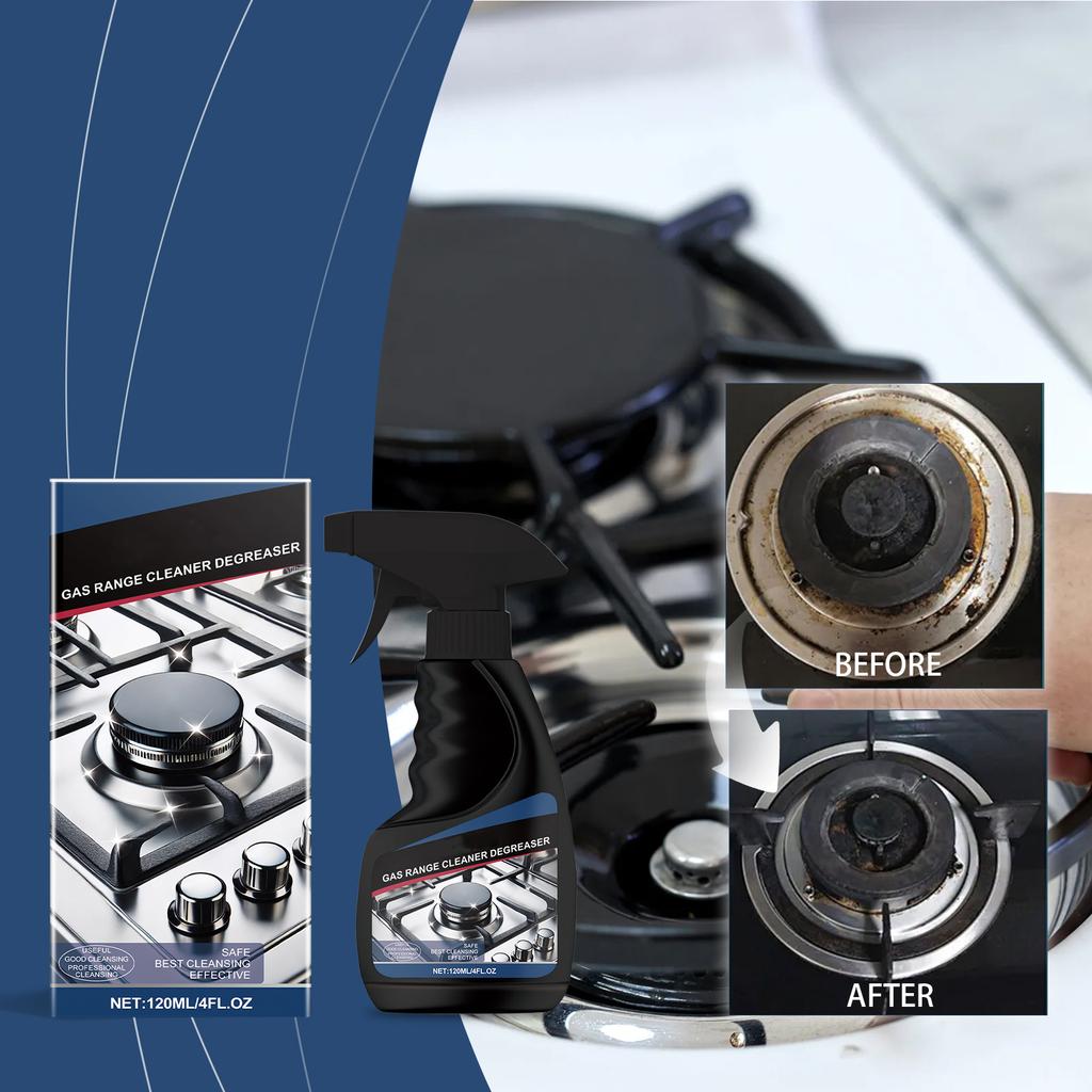 Средство для чистки газовой плиты, Многофункциональное обезжиривающее средство для газовой плиты, Делает вашу плиту как новой 120 мл