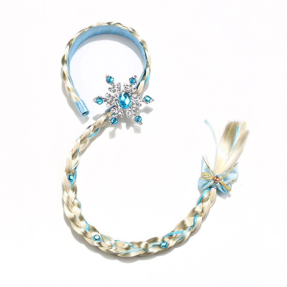 Elsa Sequin Classic Train Dress with Wig In Purple and Blue