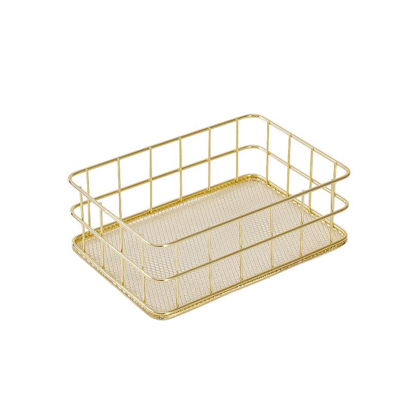 Минималистичный настольный органайзер из кованого железа - корзина для хранения закусок и косметики