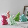 Пасхальный плоский рельефный цветок кролик силиконовая форма для свечи 3D рельефная ромашка кролик мыло кристалл инструмент для изготовления животных шоколадный леденец