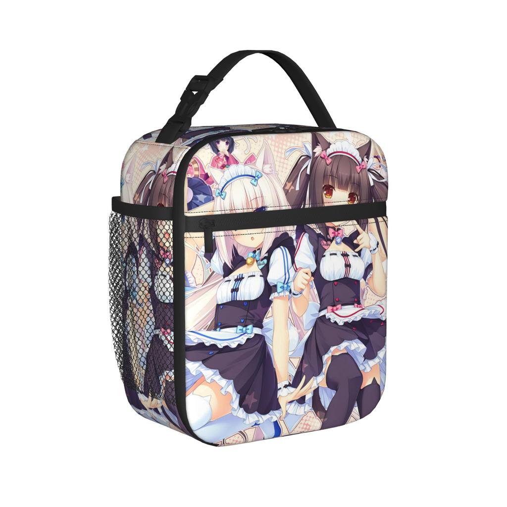 Nekopara Cartoon Insulated Lunch Bag Thermal Bag Reusable,Lunch Container High Capacity Tote Lunch Box Men Women Beach Picnic